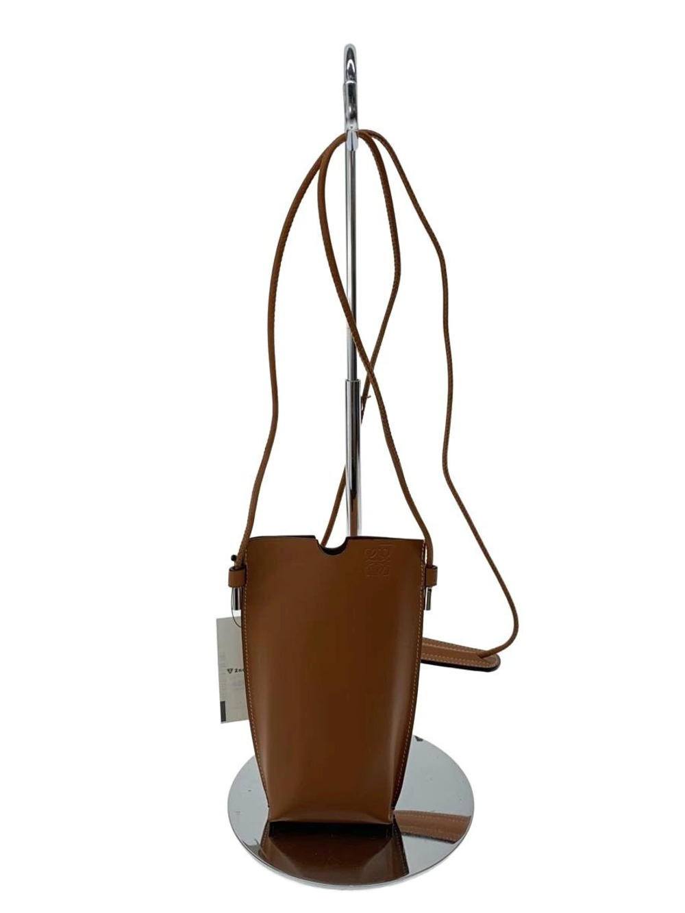 Loewe leather phone pocket crossbody pouch slim vertical Brown